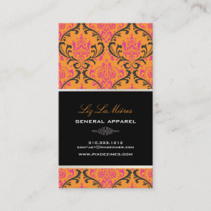 Pixdezines vintage rossi damask/diy background business card