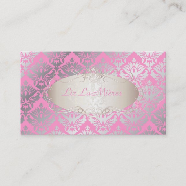 PixDezines vintage sabine damask Business Card (Front)