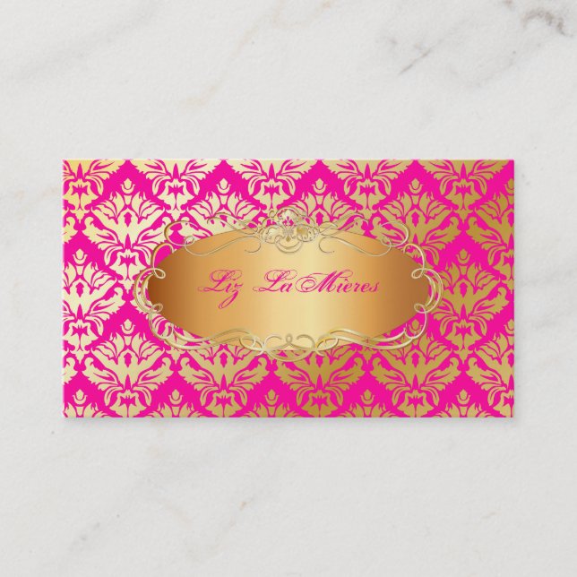 PixDezines vintage sabine damask Business Card (Front)