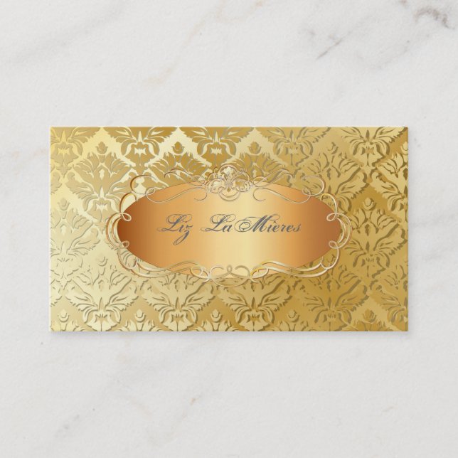 PixDezines vintage sabine damask Business Card (Front)