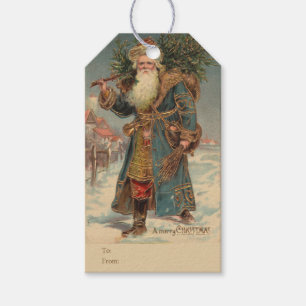 PixDezines Vintage Santa Christmas Gift Tags