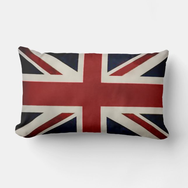 PixDezines vintage union jack flag Lumbar Pillow (Front)