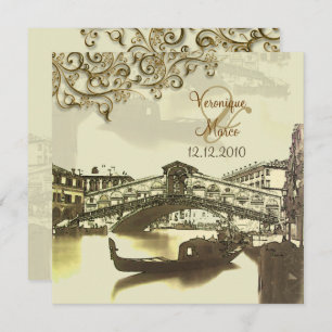 PixDezines Vintage Venezia+Rialto Bridge Invitation