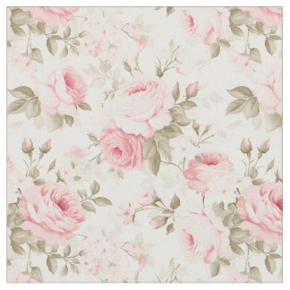 PixDezines Vintage Victoria Blush Pink Roses Fabric