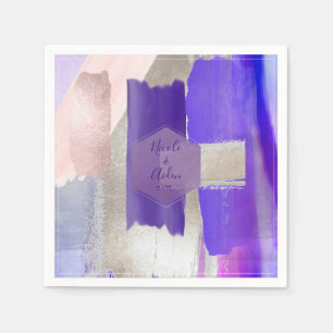 PixDezines Violet Purple Color Block Wedding Napkins