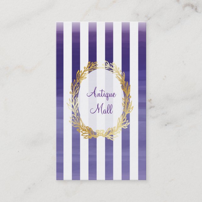 PixDezines violet stripes watercolor Business Card (Front)