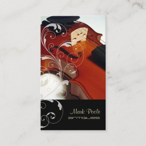 PixDezines Violin+swirls business cards
