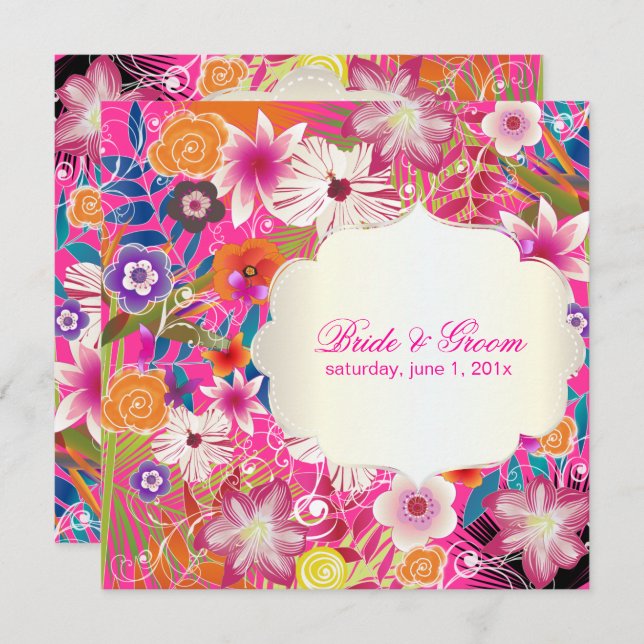 PixDezines wailea/diy background Invitation (Front/Back)
