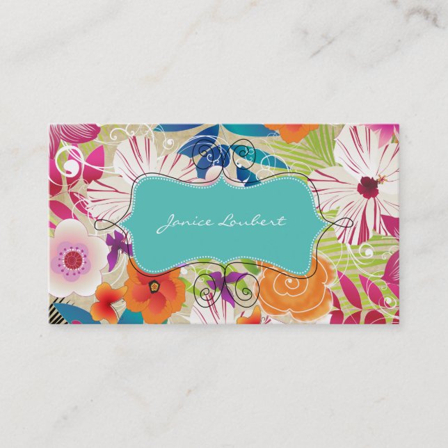 PixDezines wailea/vintage background Business Card (Front)