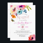 PixDezines Water Roses Watercolor Bat Mitzvah Invitation<br><div class="desc">PixDezines Bat Mitzvah floral watercolor,  water roses with blush pink Star of David.  DIY for any event.  Our dynamic design allows you to edit all elements.  

To view more of our floral,  copy paste this URL:
www.zazzle.com/pixdezines floral mitzvah?rf=238007904023613149

Copyright © 2019 PixDezines™.   All rights reserved.</div>