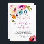 PixDezines Water Roses Watercolor Bat Mitzvah Invitation<br><div class="desc">PixDezines Bat Mitzvah floral watercolor,  water roses with blush pink Star of David.  DIY for any event.  Our dynamic design allows you to edit all elements.  

To view more of our floral,  copy paste this URL:
www.zazzle.com/pixdezines floral mitzvah?rf=238007904023613149

Copyright © 2019 PixDezines™.   All rights reserved.</div>