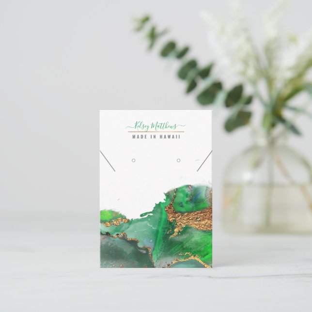 PixDezines Watercolor Abstract Galaxy Jewelry Business Card (Standing Front)