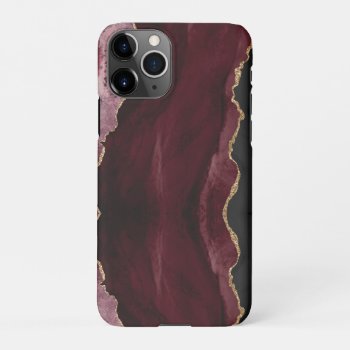 Pixdezines Watercolor Agate Burgundy Iphone 11pro Case by iphone_skins at Zazzle