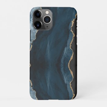 Pixdezines Watercolor Agate Slate Blue Iphone 11pro Case by iphone_skins at Zazzle