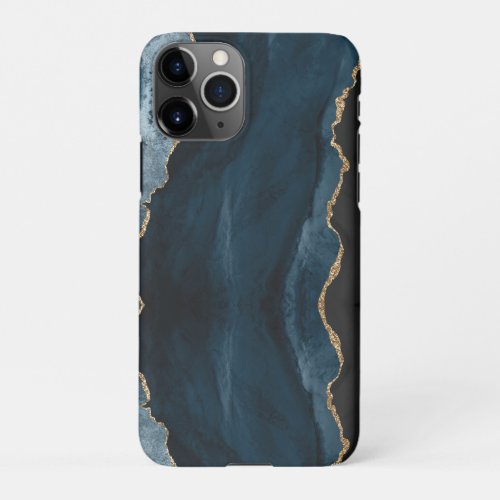 PixDezines WATERCOLOR AGATE SLATE BLUE iPhone 11Pro Case