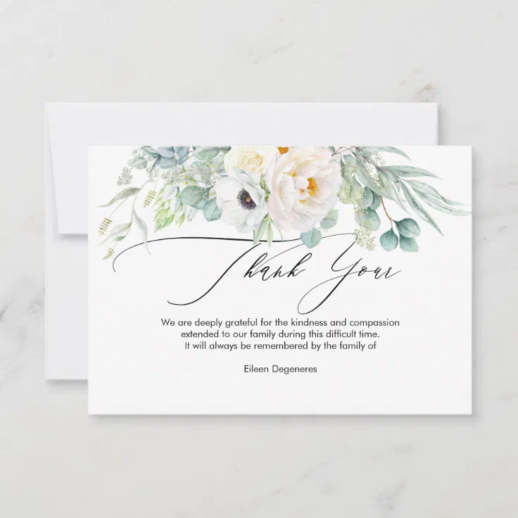 PixDezines Watercolor Anemone Peonies Bereavement Invitation | Zazzle