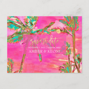 PixDezines Watercolor Beach Save Date Photo Announcement Postcard