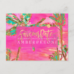 PixDezines Watercolor Beach Save Date Photo Announcement Postcard