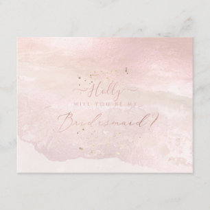PixDezines Watercolor Blush Coastal Bridesmaid Invitation