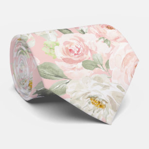 PixDezines Watercolor Blush Pink Roses DIY Bckgrnd Neck Tie