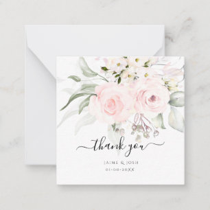 PixDezines Watercolor Blush Pink Roses Note Card