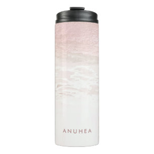 PixDezines Watercolor Blush Rose Gold Beach Thermal Tumbler