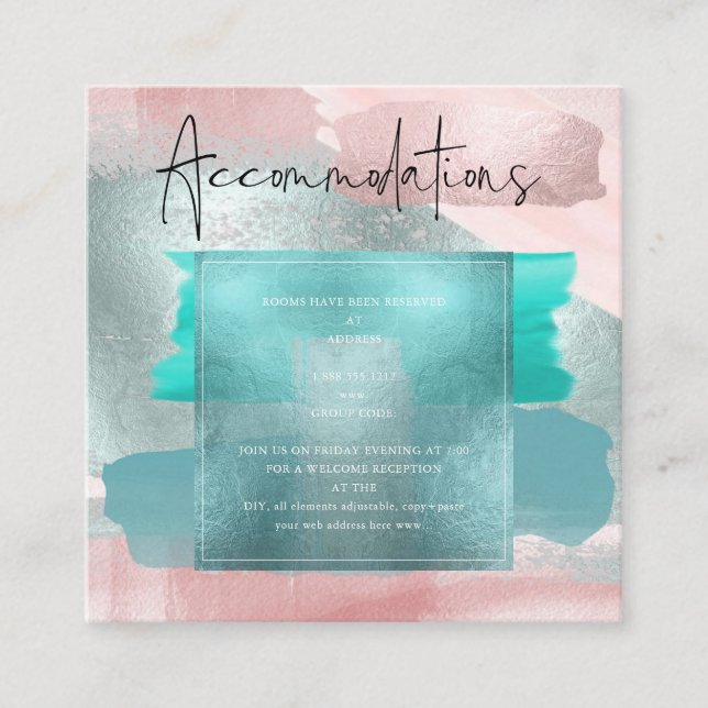 PixDezines Watercolor Blush Sage Accommodations Enclosure Card (Front)