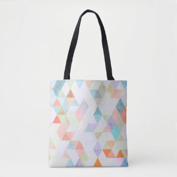 Pixdezines Watercolor Cotton Candy Triangles Tote Bag by PixDezines at Zazzle