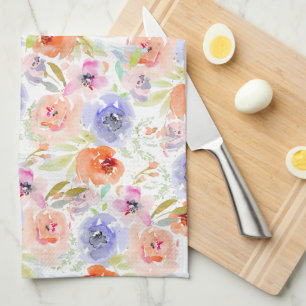 PixDezines Watercolor Delicate SpringBloom Kitchen Towel