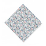 PixDezines Watercolor Dusty Blue Rose Peonies Bandana