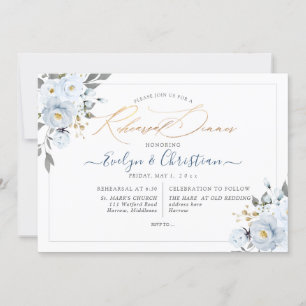 PixDezines Watercolor Dusty Blue Roses Invitation