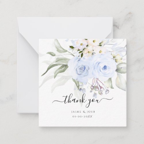 PixDezines Watercolor Dusty Blue Roses Note Card