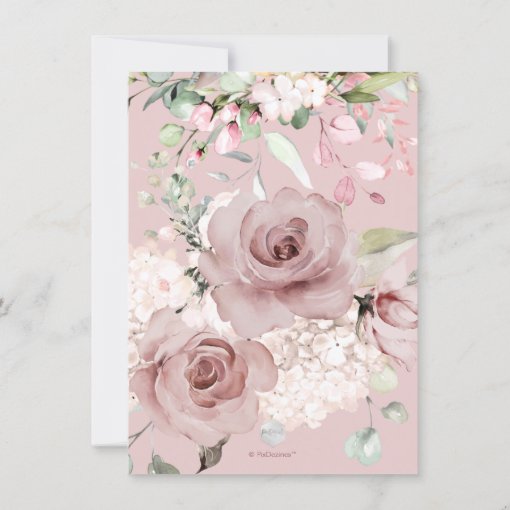 PixDezines Watercolor Dusty Rose Invitation | Zazzle