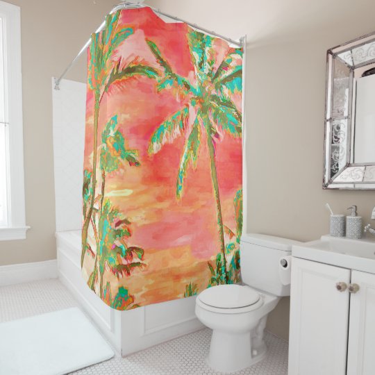 PixDezines Watercolor Effects/Hawaii/Coral/Teal Shower Curtain ... PixDezines Watercolor Effects/Hawaii/Coral/Teal Shower Curtain ...