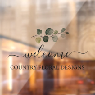 PixDezines Watercolor Eucalyptus Sprig Window Cling