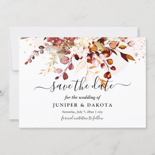 PixDezines Watercolor Fall Foliage Gum Eucalyptus Invitation