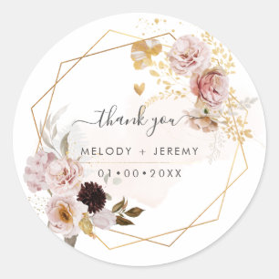 PixDezines Watercolor Fall Garden Flowers Classic Classic Round Sticker