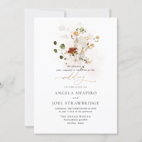 PixDezines Watercolor Fall Garden Flowers Invitation