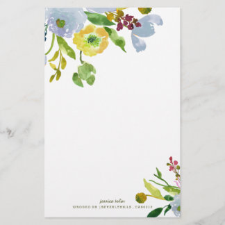 PixDezines Watercolor Floral/DIY background Stationery