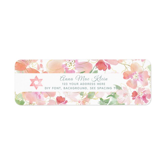 PixDezines Watercolor Flowers, Blush Sweetpeas Label (Front)