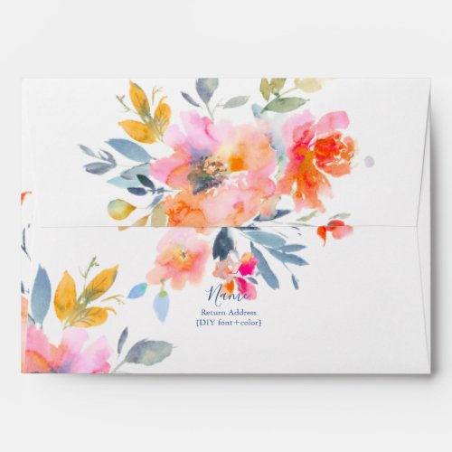 PixDezines Watercolor Flowers Garden Roses Envelope
