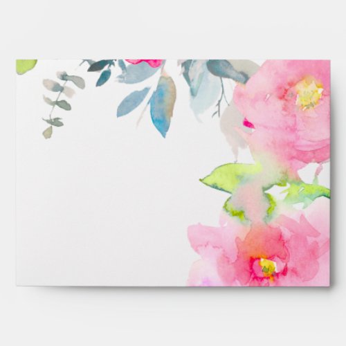 PixDezines Watercolor Flowers Garden Roses Envelope