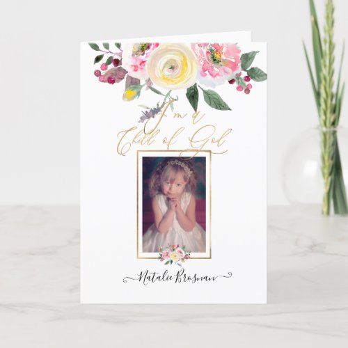 PixDezines Watercolor Flowers LDS Baptism Program