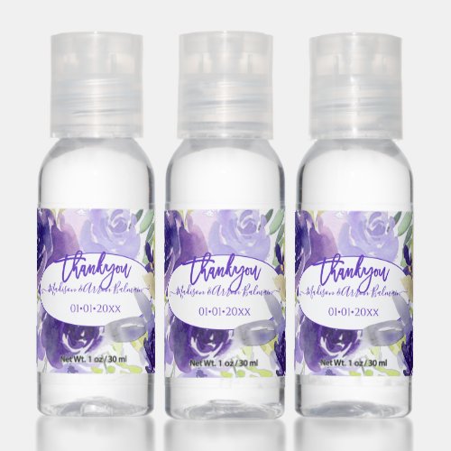 PixDezines Watercolor Flowers Violet Purple Roses Hand Sanitizer