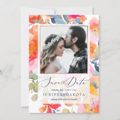 PixDezines Watercolor Garden Roses Save the Date Invitation