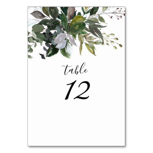 PixDezines Watercolor Greenery Eucalyptus Table Number