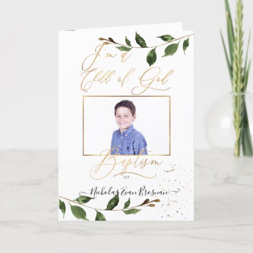 PixDezines Watercolor Greenery LDS Baptism Program