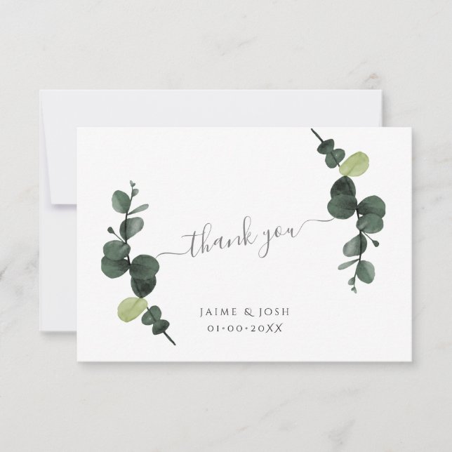 PixDezines Watercolor Gum Eucalyptus Branches Note (Front)