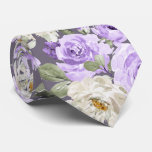 Pixdezines Watercolor Lilac Purple Roses Neck Tie at Zazzle