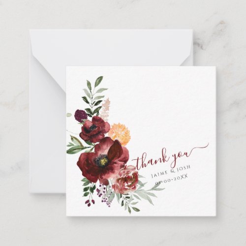 PixDezines Watercolor Marsala Red Autumn Love Note Card